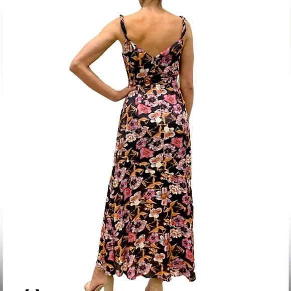 Sam Edelman Black Maxi Dress with Pink and Orange Floral